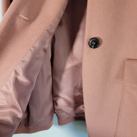 Anne Klein Salmon Pink/Peach 100% Cashmere Single Breasted Peacoat Blazer Size 8 - Picture 9 of 12